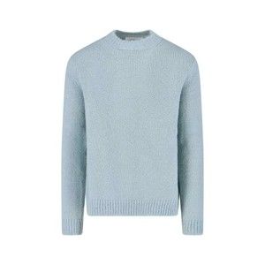 Jil Sander Knitted Crewneck Sweater In Light Blue Alpaca-Wool Blend - NWT
